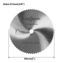 JIUNENG 2 Inch HSS Circular Saw Blade, 3/8 Inch Hole High Speed Steel Cutting Disc for Cutting Wood Plastic Metal (100T),5Pcs
