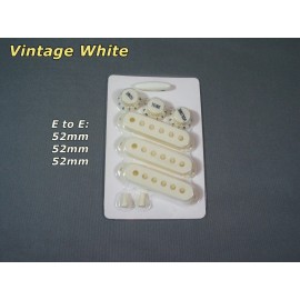 Donlis Pickup Covers Size 52/52/52mm & Knobs for SSS Stratocaster or Strat Style Guitar - Vintage White