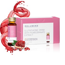 Relumins Glutathione Shots | New Year New You Glow | USA's No.1 Liquid Glutathione Drink with Collagen & Antioxidant Boost for Radiant Skin | Pomegranate Flavor | Made in USA | 10 Bottles x 50ml