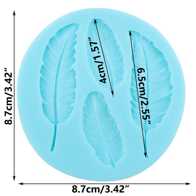 Feather Silicone Molds Peacock Feather Fondant Chocolate Mold