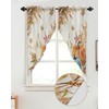Swag Curtain,Fall Thanksgiving Watercolor Pumpkin Kitchen Valances Rod Pocket Curtains