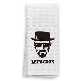 Arosedmo Let’s Cook Funny Cool Kitchen Towel, Highly Absorben Kitchen Dish Tea Hand Towels Decor for Men Father Chef Friends New Home Housewarming Christmas Father’s Day Birthday Gifts