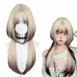 Jellyfish Hair Wig, Harajuku Style, GAL Series, Lolita, Gothic Lolita, Blonde, Gradient, Mixed Color, Long, Straight Hair, Wig, Cosplay Tool, Cultural Festival, School Festival, Anime Wig, Stage