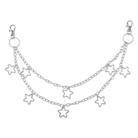 Hip Hop Pants Chain, Metal Star Jean Chain Belt Layering Pocket Chain Stylish Rock Wallet Chain Vintage Goth Waist Chain Punk Chain Body Accessories for Women & Man