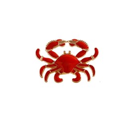 Red Crab/Lobster Enamel Pin - Marine Animal Lapel Pin, Cute Nautical Brooch for Backpacks, Hats, Jackets, Funny Badge Jewelry Gift for Seafood Lovers (Crab)