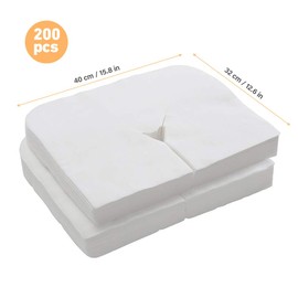 Lotvic Pack of 200 Nose Slit Wipes Massage Table, Disposable Nose Slit Wipes for Massage Tables, Massage Face Covers, Non-Woven Fabric for Massage Tables, Spa, Tattoo, Salon, 40 x 32 cm