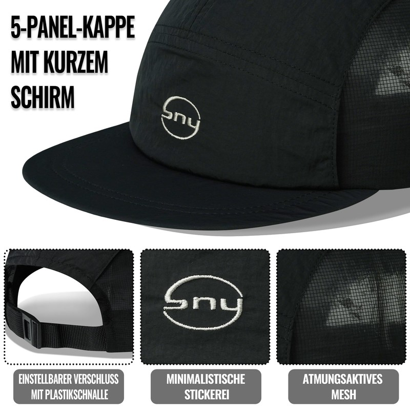 CLAPE 5 Panel Cap Short Brim Baseball Cap Flat Hat