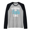 Running on Twin Time Twin Dad Raglan Baseball Tee