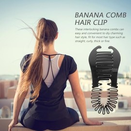 FRCOLOR Banana Hair Clips Set - Braiding Tools, Fishtail Clips, Double Hair Combs, Locking Accessories for Dreads and Braided Hairstyles