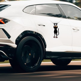 Black Cat Car Sticker, Pack of 2 Funny Car Stickers, Car Decoration Sticker, Bumper Sticker, Car Accessories Decor for Bumper, Window, Walls, Luggage