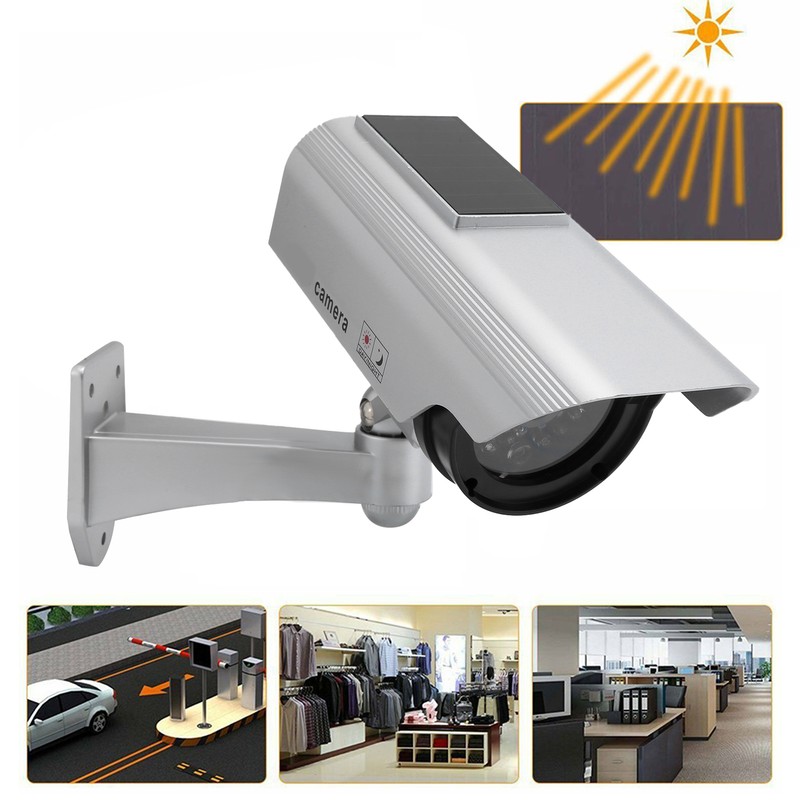 Dummy Camera Fake Monitor CCTV Surveillance System with Light Solar