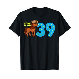 Cowboy 39th Birthday Party Rodeo Hat Horse Rider Ranch Theme T-Shirt