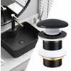Black Chrome Ceramic Pop-Up Drain Valve, Universal Drain Valve Basin,