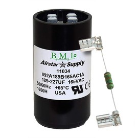 189-227 uF x 165 VAC - BMI/USA Start Capacitor # 092A189B165AC1A with Bleed Resistor