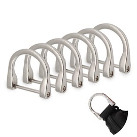 GKONGU 6 Pack D-Rings, U-Shape Buckles with Removable Locking Screw, Shackle, Horseshoe D Ring for DIY Leather Craft, Purse, Key Ring, Accessories—, silver