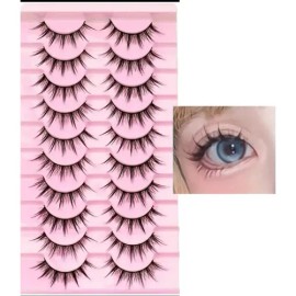 10 Pares De Pestañas Anime Manga Muñeca Pestañas Postizas                                                                                             