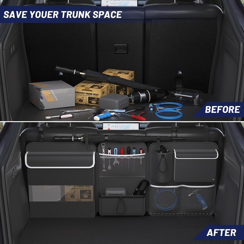 Timoxi Back Seat Trunk Organizer Hanging Car Organizer Trunk Foldable