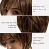 generic Peluca De Pelo Corto Marrón Natural Con Separación Lateral