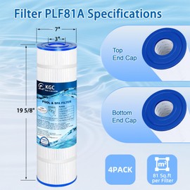 KGC C3030 Pool Filter Cartridge Replacement for Hayward CX580XRE C580E, for Unicel C-7483, Filbur FC-1225, for SwimClear C3020, C3025, C3030, Pleatco PA81-PAK4, 4 Pack, 325 Sq. Ft