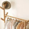 Colourtree Bamboo Garment Rack with Shelves & Hooks – Freestanding