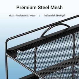 Organizador de escritorio, organizador de papel de 4 niveles con soporte para archivos, cajn y 2 soportes para bolgrafos, organizador de archivos de  