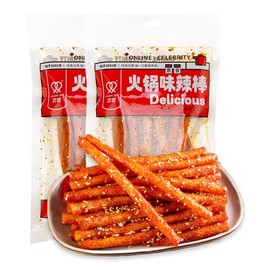 Fraunitsh Latiao Spicy Strips, 2 Packs Latio Spicy Strips, Latiao Hot Spicy Gluten Chinese Spicy Casual Snack Food, La Tiao Spicy Sticks, Latio 辣条, 102g/3.6oz per Pack (Pack of 2)