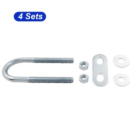 BokWin - 4 pernos redondos en U M6 Bend U de acero chapado en zinc con tuerca, placa, arandela (22 mm de ancho interior 70 mm de longitud)