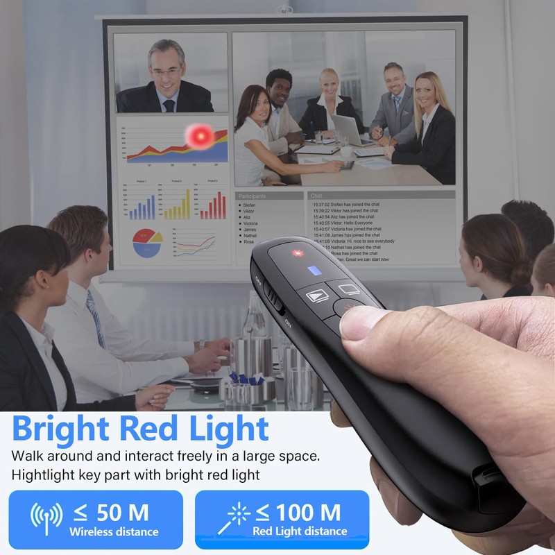 2 in 1 USB Type C Wireless Presenter for Presentations