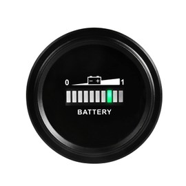 NinE-ROnG LED Battery Indicator Meter Gauge - Lead Acid 12V to 72V, Monitor Battery Level & Capacity for Golf Cart, Forklift, Star Car, Club Car