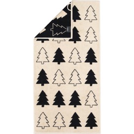 CAWÖ Home Christmas Edition Christmas Trees 794 Hand Towels 50 x 100 cm Natural Black 39