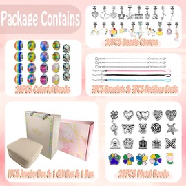 Yowamho Charm Bracelet Making Kit for Girls, 69PCS DIY Jewellery Making Set with Jewelry Box and Gift Gag, Jewellery Charms and DIY Art Crafts with Beads Bracelets Necklaces, Birthday Christmas Jewellery Gifts for Teens Kids Age 6-12.…
