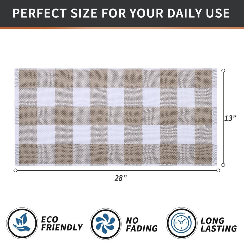 smiry 100% Cotton Kitchen Towels, 13" x 28", 4 Pack