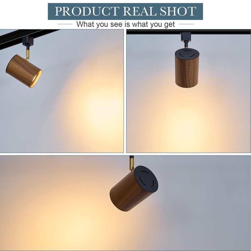 Modern H Type Track Lighting, Adjustable Black Finish and Real