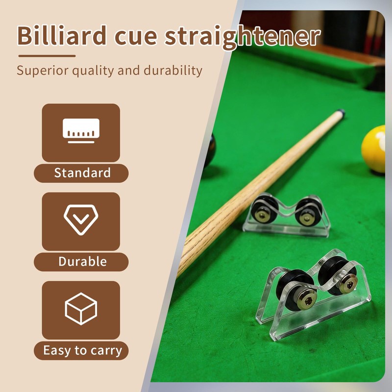 2Pcs Billiard Cue Straightness Checker, Portable and Accurate Pool Billiard