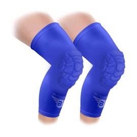 Rodilleras Bucwild Sports con almohadillas para rodilla/rodilleras de compresión acolchadas (1 par) tallas para adultos jóvenes, básquetbol, lucha, vóleibol, negro, blanco, rojo, azul, Azul Royal, Adulto, mediano