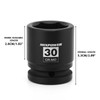 MIXPOWER 3/4" Drive Shallow Impact Socket, 30mm, CR-MO, Metric, 6