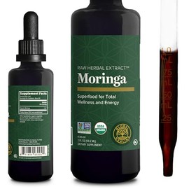 Global Healing Center - Gotas líquidas de extracto orgánico de Moringa Oleifera, suplemento de Moringa - Vegano de hojas de árbol - Máxima absorción de vitaminas y minerales - Más potencia que