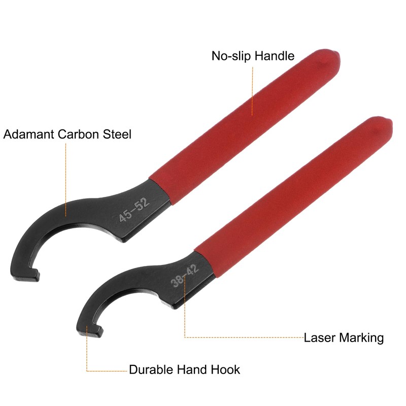 sourcing map C Hook Spanner Wrench for Lathe Clamping 38-42mm