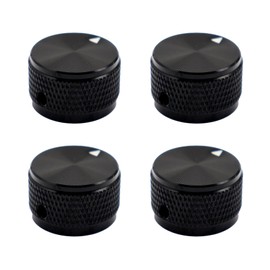 XIYANGJUAN 4pcs Guitar Knobs Aluminium Potentiometer Knobs 1/4"(6.35mm) Universal Metal Pot Control Knobs with Indicator (Black)