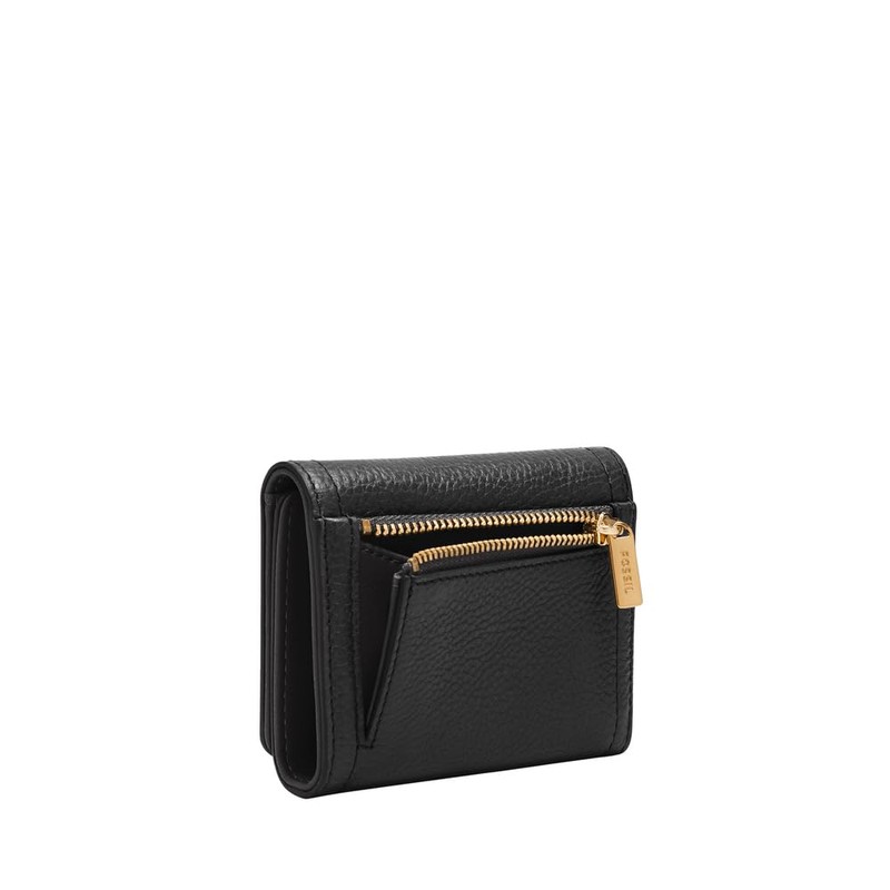 Fossil Women's Logan Tri-Fold Wallet, black