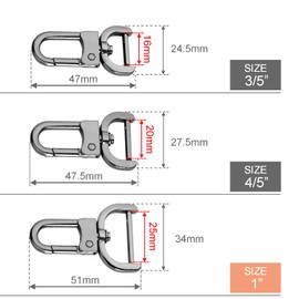 6 Pack 1 Inch Detachable Snap Hook Swivel Clasp, Metal Lobster Claw Clips Clasp with Screwdriver for Replacement Purse Keychain Hardware, Keyring Clip, Pets Collar Accessories (Black)