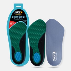 Media Plantilla Ortopédica Comfort Star, Ideal para Fascitis Plantar, Mayor comodidad, Doble absorción de impactos (24-27)
