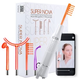 Gess Market GESS623 Supernova Darsonval High Frequency Set Portable High Frequency Acne, Wrinkle Reduction, Hair Loss for Body and Face care device – M – White