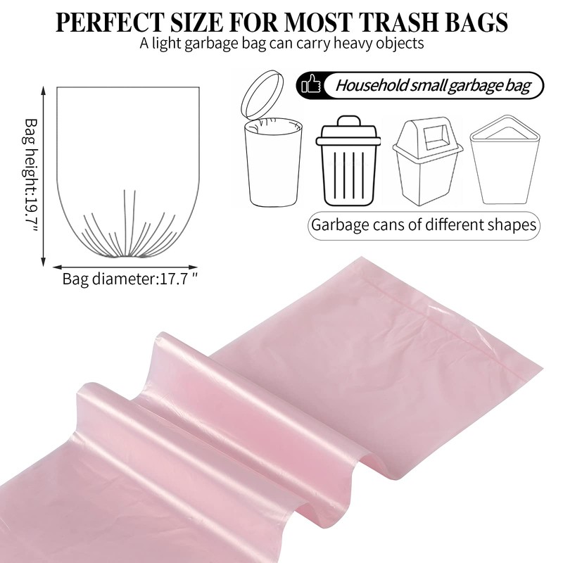 5 Rolls Small Trash Bags - 200 Counts Durable 4