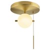 Soutas Gold Pull Chain Ceiling Light Glass Globe Flush Mount