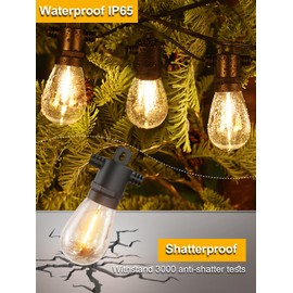 Svater Outdoor String Lights 200 FT, Patio Lights for Outside with Shatterproof LED Bulbs, Waterproof IP65 Commercial Hanging Light for Backyard Porch Balcony Bistro Party (2X100FT)