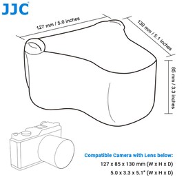 JJC Schwarz Neopren Kameratasche Tasche für Sony Fuji Olympus, EOS DSLR Mirrorless Kamera mit Objektiv Größe bis zu 127 x 85 x 130mm