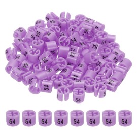 PATIKIL 100 Pcs Clothes Hanger Markers Number 54 Tags Fit 3mm Rod Garment Size Tag Hanger Clips Round Color Coding Label for Clothing Hangers, Purple Pink