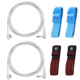 Minidodoca 2 Packaged Grounding Wires and 4 Grounding Wrists, as an Alternative Grounding Cable Accessory for Grounding Pads and Grounding Pads, Suitable for Most Grounding Products