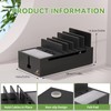 Charging Station Box for Smartphones and Tablets, Bamboo Cable Cord